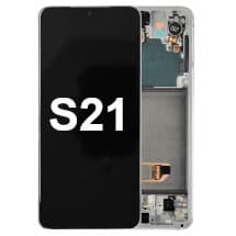 OLED & Frame Assembly for Samsung Galaxy S21 (5G, Phantom White) [OEM Service Pack]