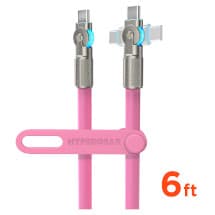 HyperGear 6ft Chunky180 Rugged USB C to USB C Cable (Pink)