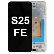 OLED & Frame Assembly for Samsung Galaxy S25 FE (White) [Premium]