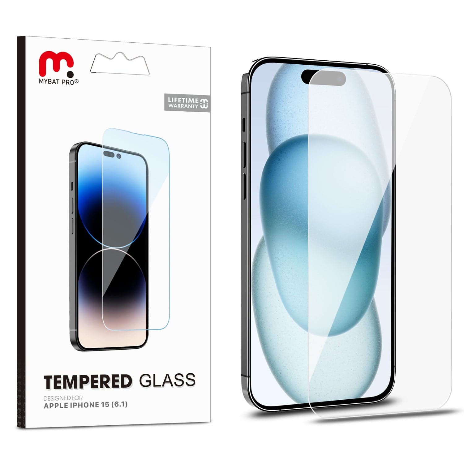 MYBAT Pro Tempered Glass Screen Protector for Apple iPhone 15