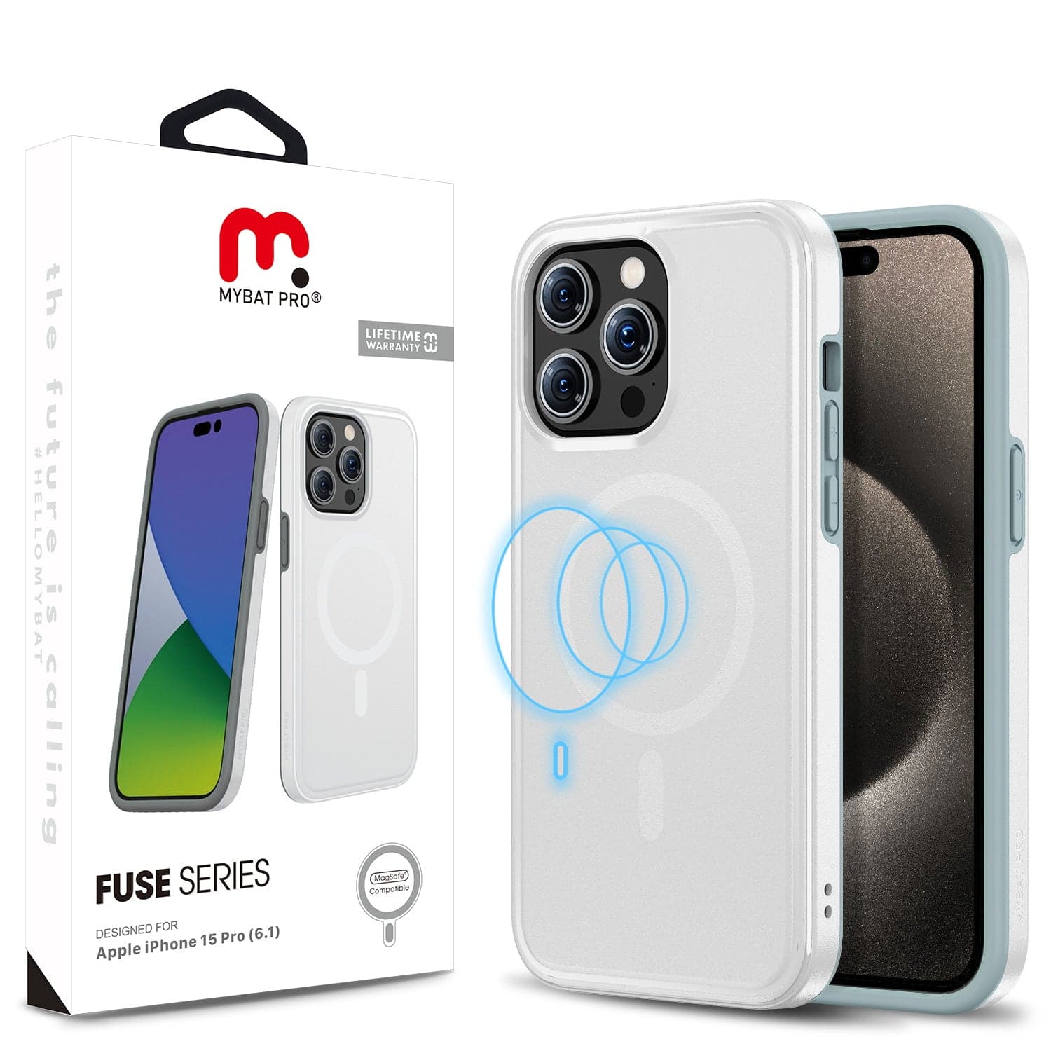 MYBAT Pro Fuse Case for Apple iPhone 15 Pro (White)