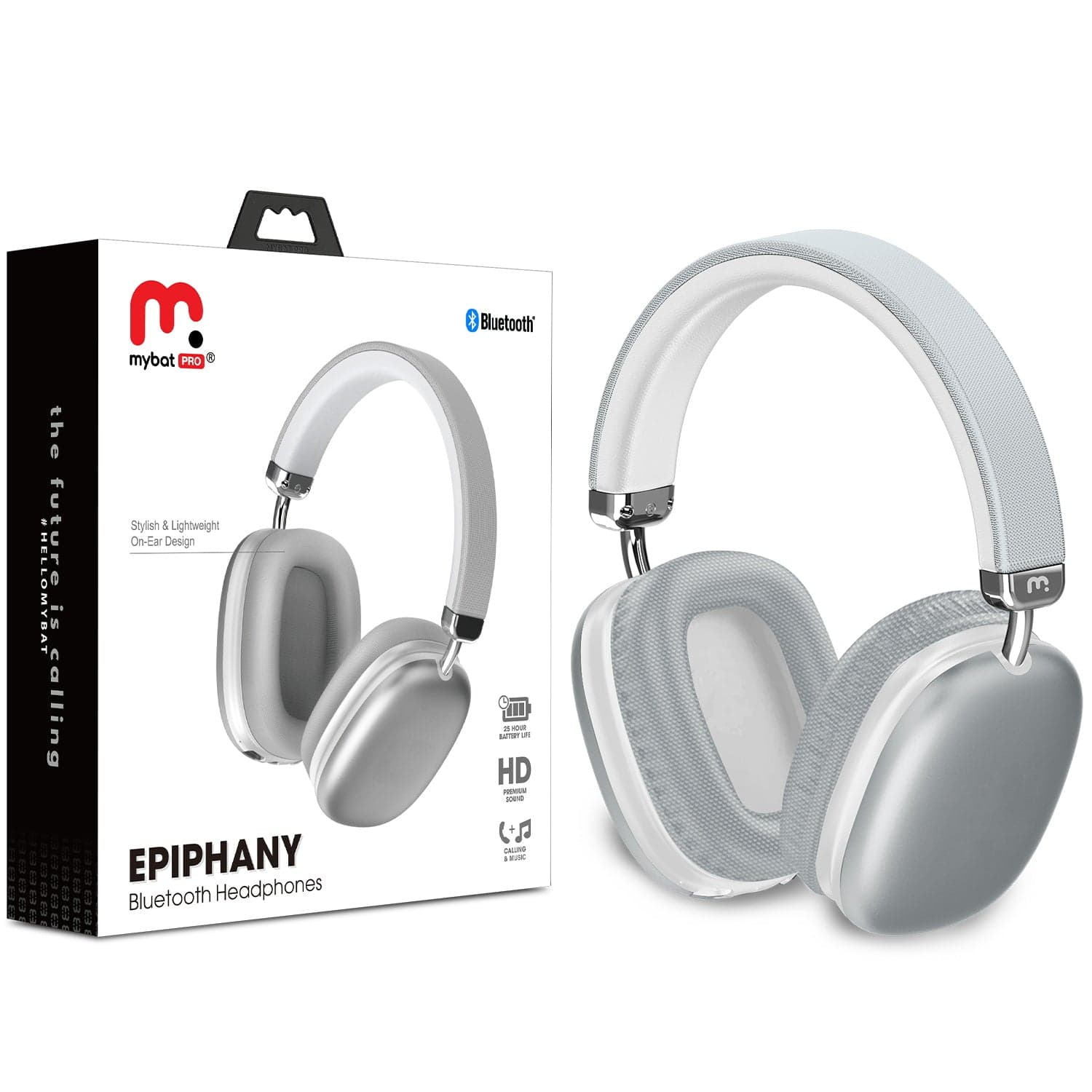 MYBAT Pro Epiphany Bluetooth Headphones (Silver)