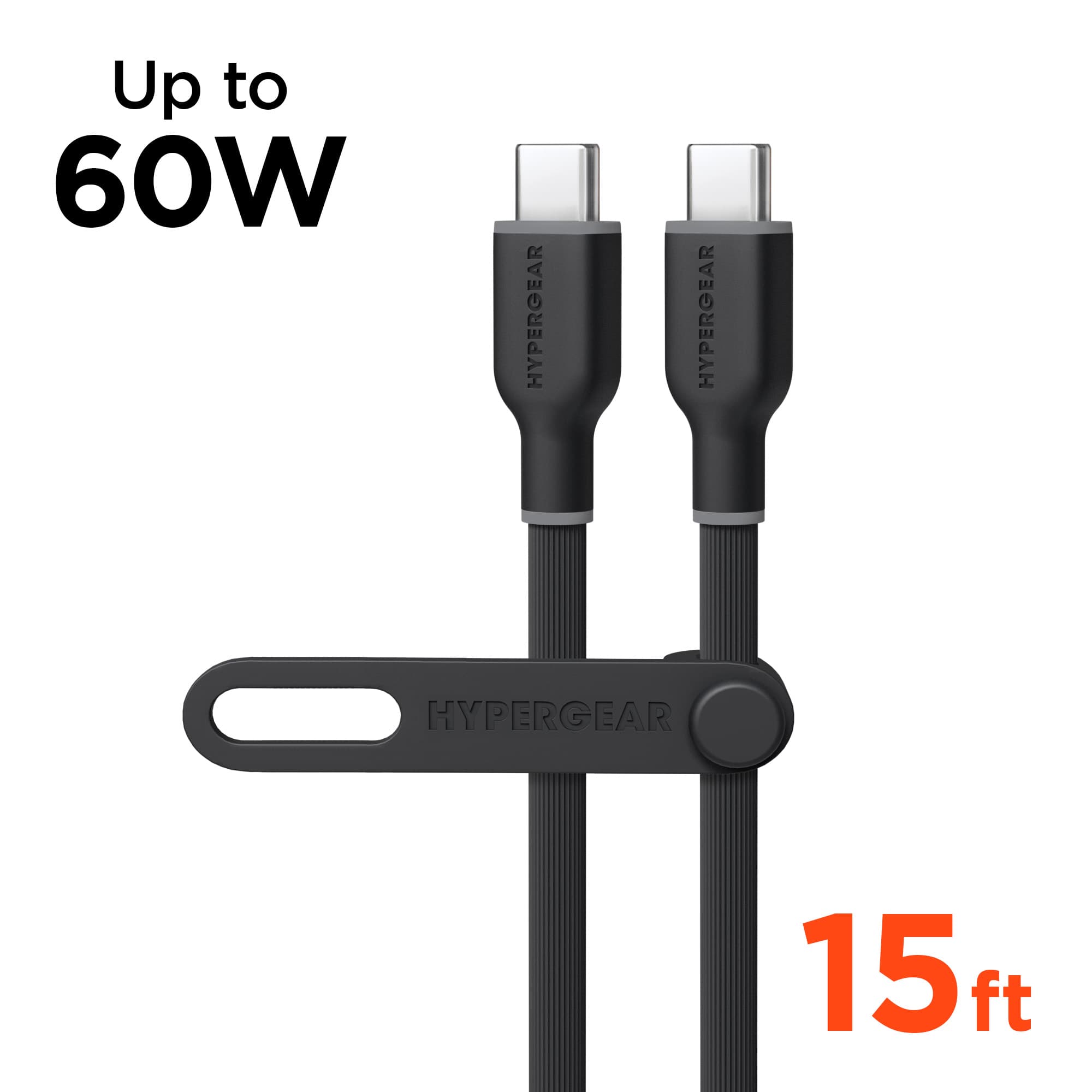 HyperGear 15ft Flexi Pro USB C to USB C Cable (Black)
