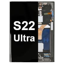 OLED & Frame Assembly for Samsung Galaxy S22 Ultra (Graphite, Sky Blue, & Red) [Full-Size Aftermarket]