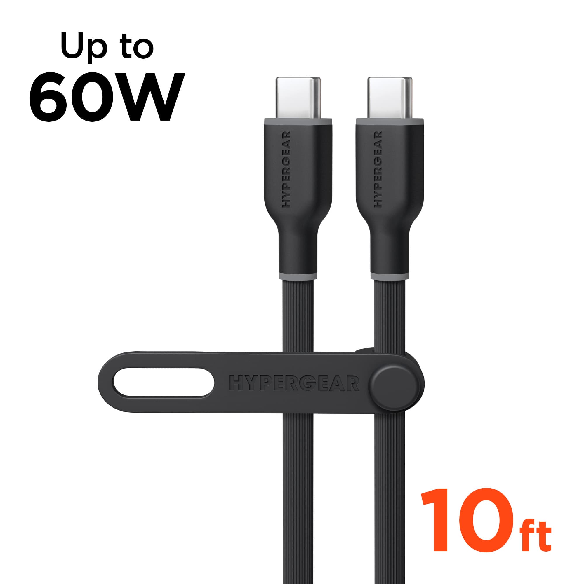 HyperGear 10ft Flexi Pro Fast Charge USB C to USB C Cable (Black)