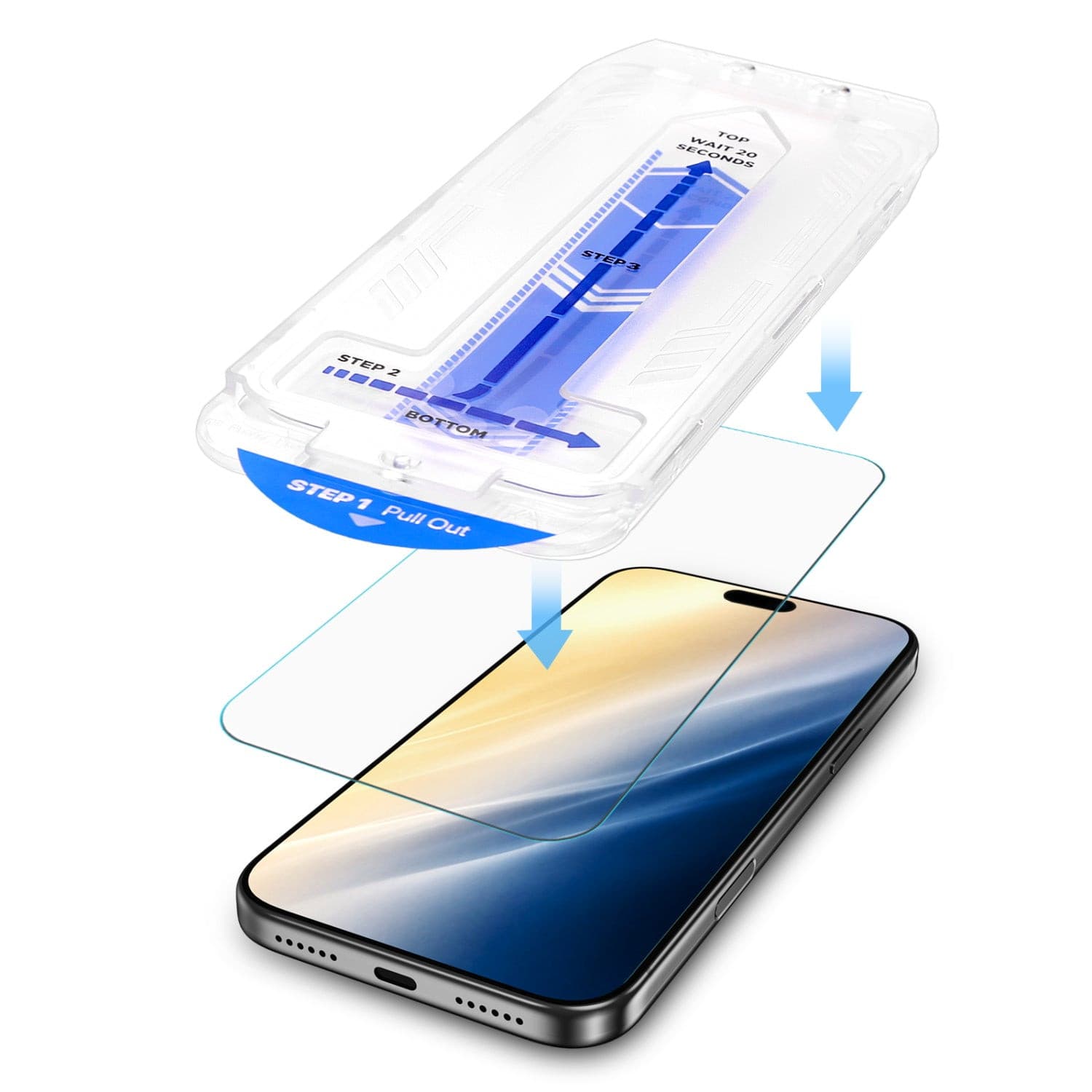 MYBAT Pro Tempered Glass Screen Protector with Installation Tray for Apple iPhone 17 Pro & 18 Pro