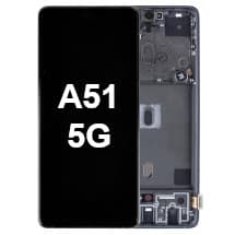 OLED & Frame Assembly for Samsung Galaxy A51 5G (Prism Cube Black) [OEM Service Pack]