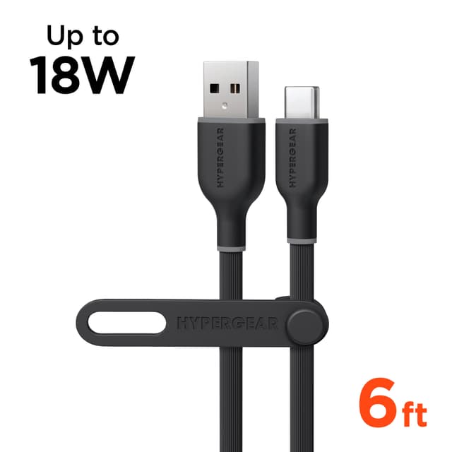 HyperGear 6ft Flexi Pro USB C to USB C Cable (Black)