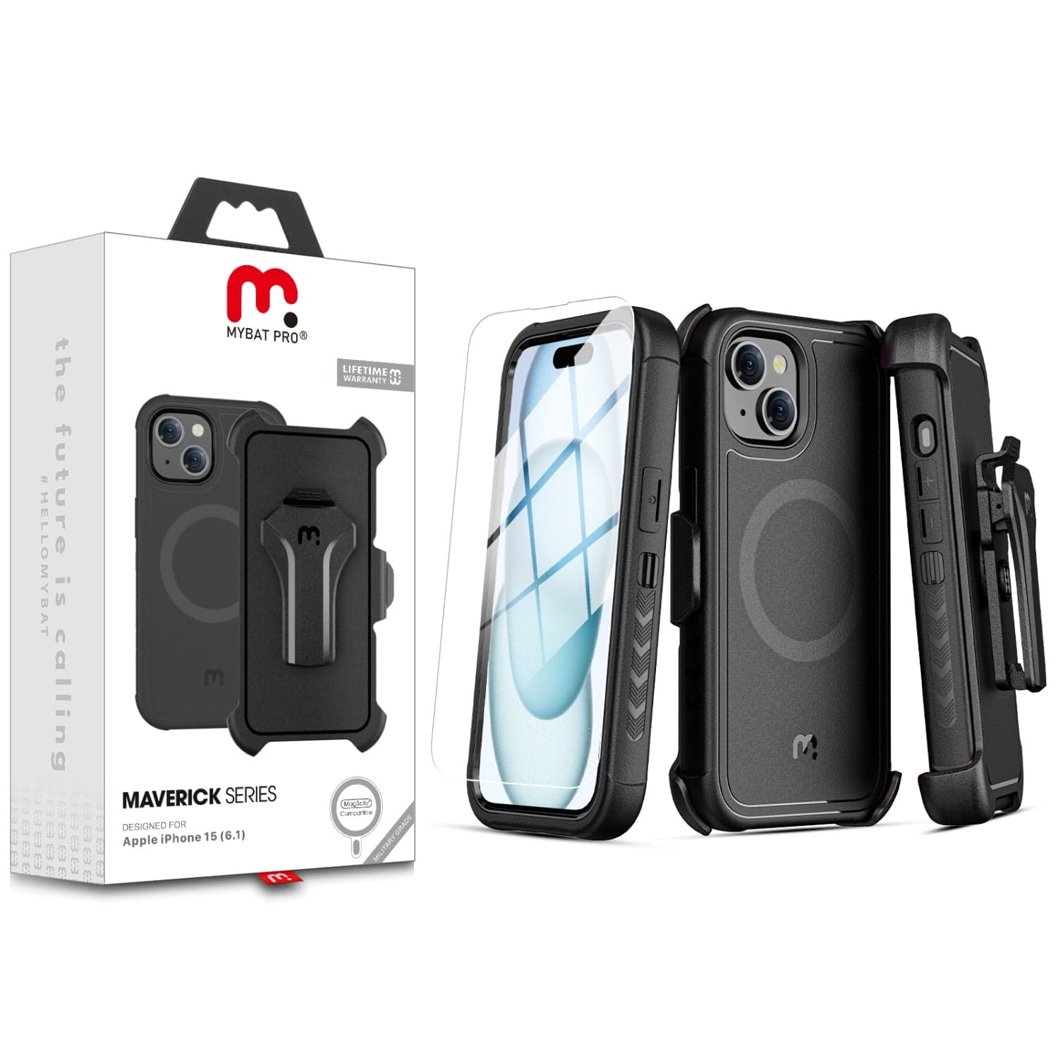 MYBAT Pro Maverick Case for Apple iPhone 15 (Black)