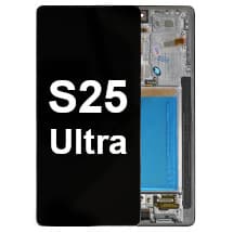 OLED & Frame Assembly for Samsung Galaxy S25 Ultra (Titanium Jetblack) [Full-Size Aftermarket]