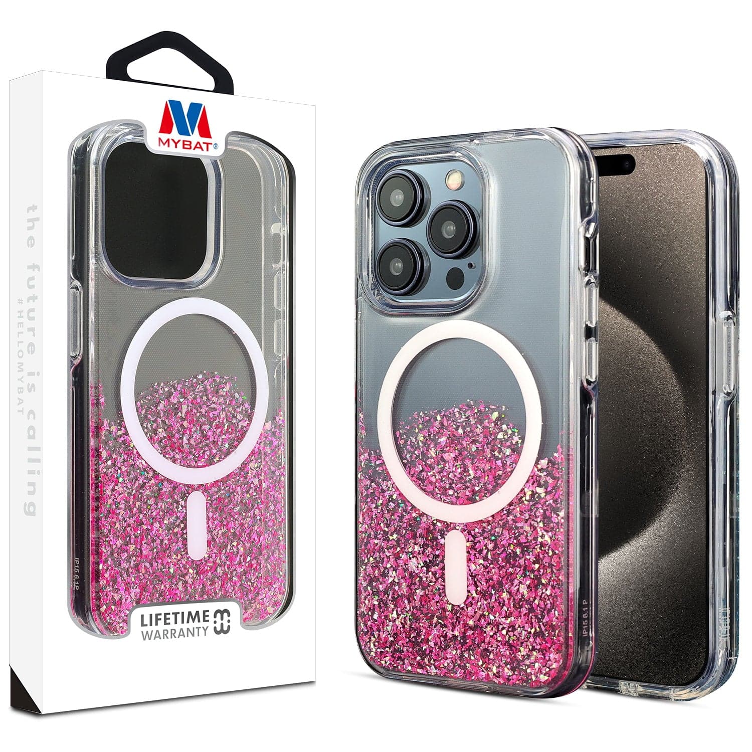 MYBAT Dazzle Case for Apple iPhone 15 Pro (Pixie Pink)