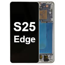 OLED & Frame Assembly for Samsung Galaxy S25 Edge (Titanium Silver) [Aftermarket]