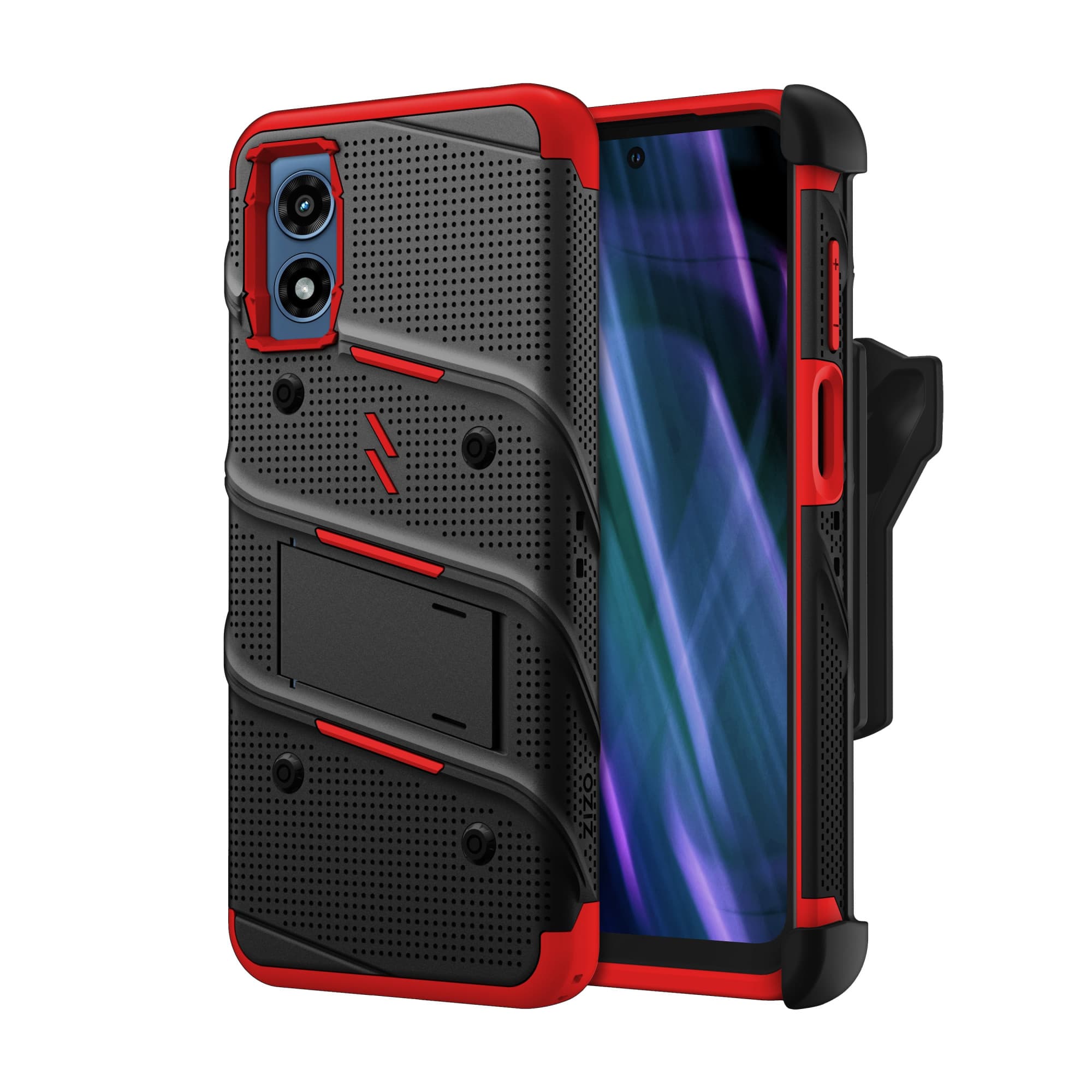 ZIZO Bolt Case for Motorola Moto G Play (2024) (Black & Red)