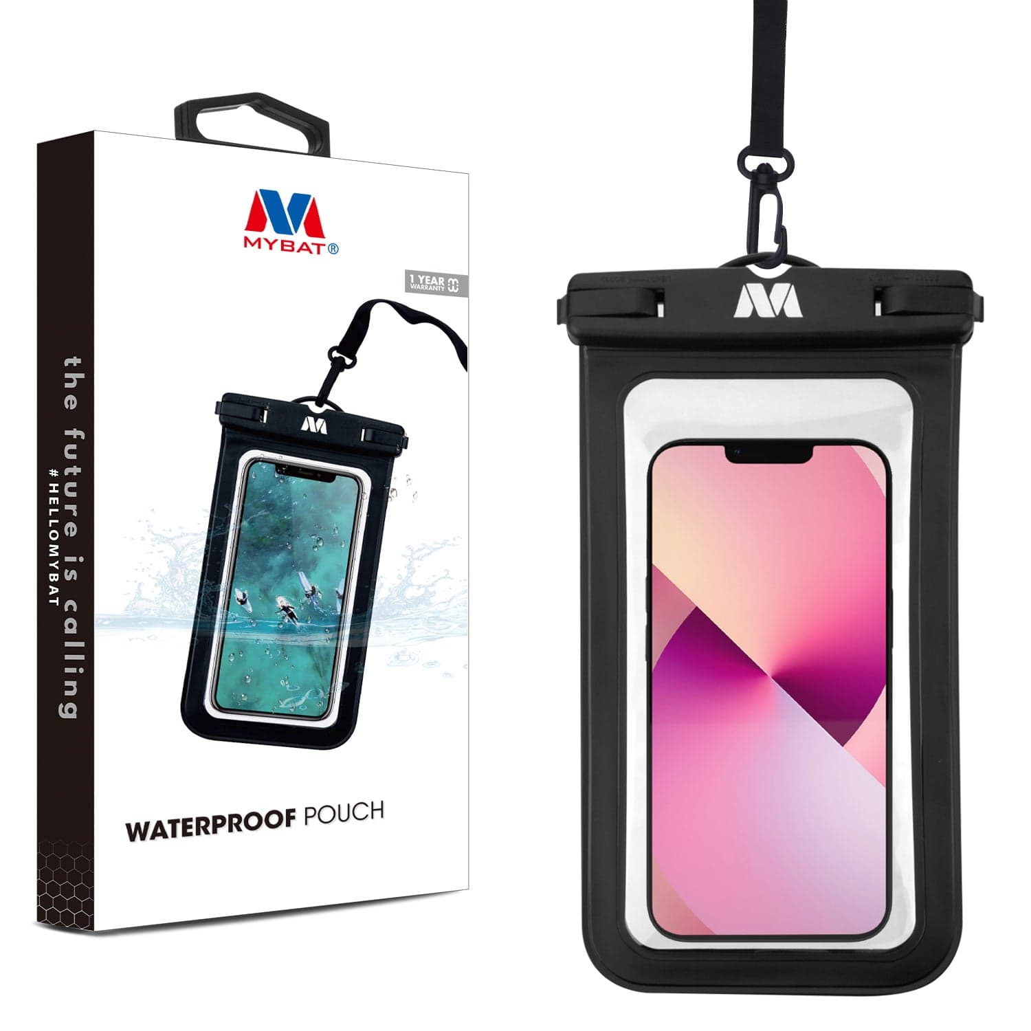 MYBAT Waterproof Pouch & Lanyard (Black)