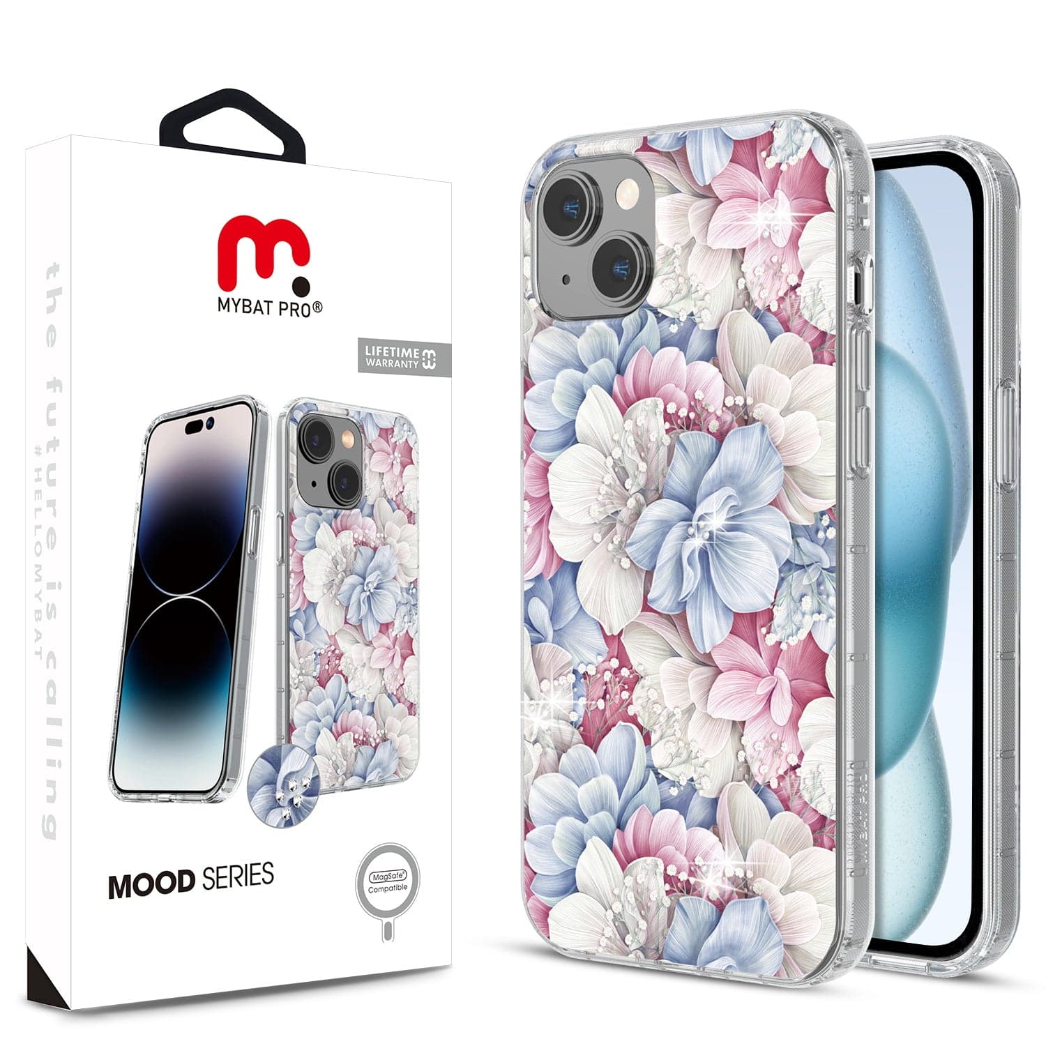 MYBAT Pro Mood Case for Apple iPhone 15 (Petals & Pearls)