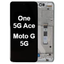 LCD & Frame Assembly for Motorola One 5G Ace & Moto G 5G (Frosted Silver) [Premium]
