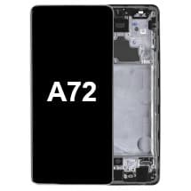 OLED & Frame Assembly for Samsung Galaxy A72 (Awesome Black) [OEM Service Pack]