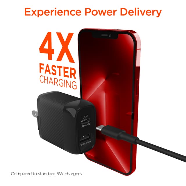 HyperGear 25W Dual Port SpeedBoost Wall Charger (Black)