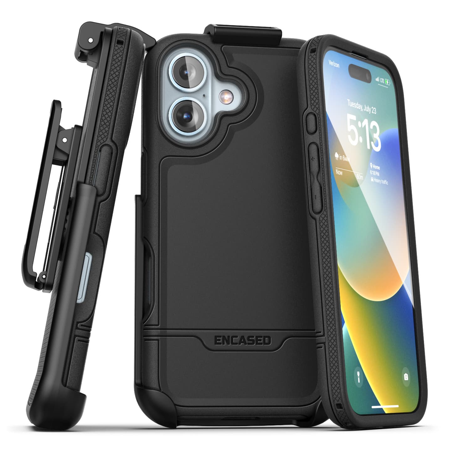 Encased Rebel MagSafe Case for Apple iPhone 16 (Black)