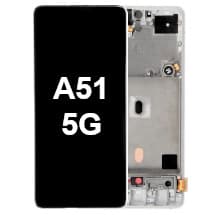 OLED & Frame Assembly for Samsung Galaxy A51 5G (Prism Cube White) [OEM Service Pack]