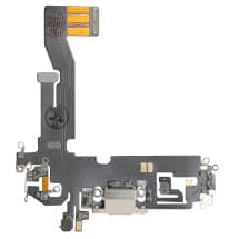 Charge Port Flex for Apple iPhone 12 & 12 Pro (White & Silver) [Premium]