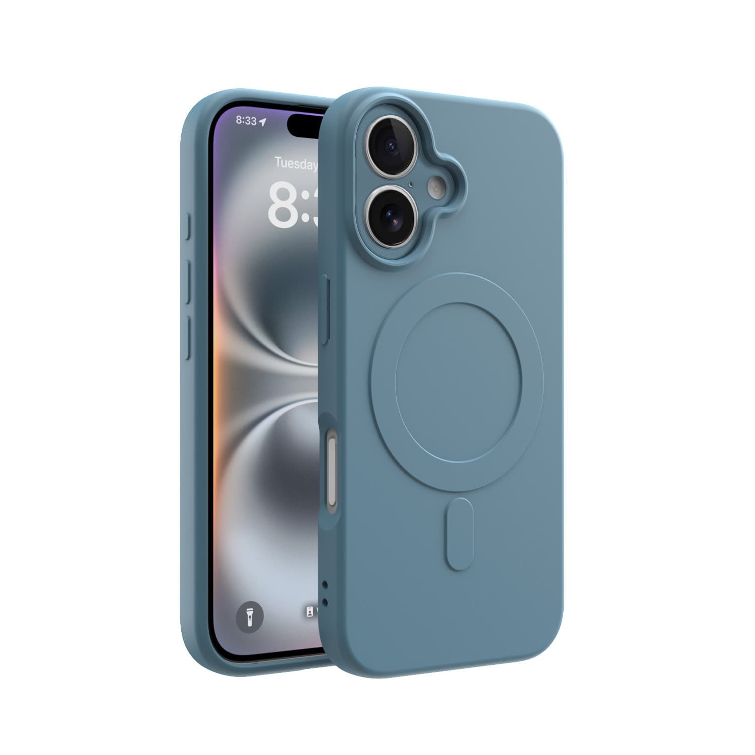 CLICK Slim Silicone Case for Apple iPhone 16 (Blue)