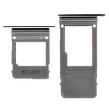 SIM & microSD Card Tray Set for  Samsung Galaxy A5 (2017) & A7 (2017) (Single, Black Sky)