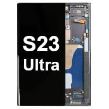 OLED & Frame Assembly for Samsung Galaxy S23 Ultra (Phantom Black) [Full-Size Aftermarket]