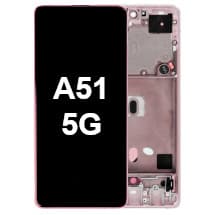 OLED & Frame Assembly for Samsung Galaxy A51 5G (Prism Cube Pink) [Premium]