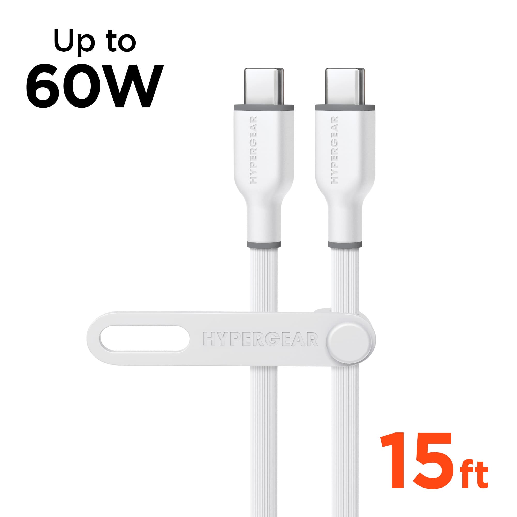 HyperGear 15ft Flexi Pro USB C to USB C Cable (White)