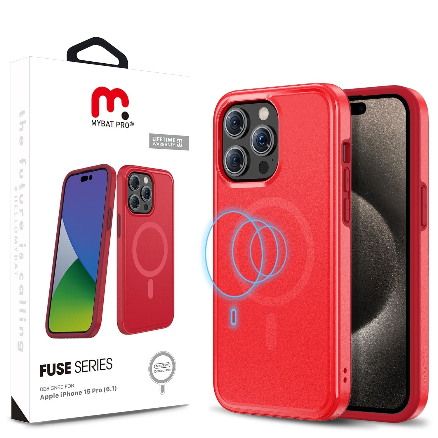 MYBAT Pro Fuse Case for Apple iPhone 15 Pro (Red)