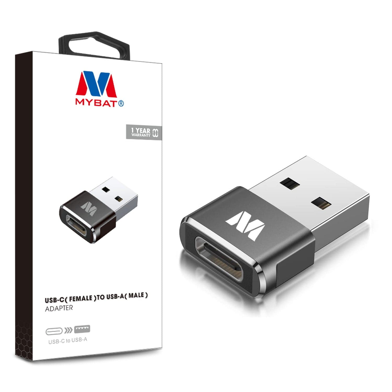 MYBAT USB C to USB Adapter (Black)