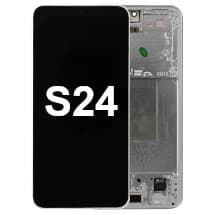 OLED & Frame Assembly for Samsung Galaxy S24 (Marble Gray) [OEM Service Pack]