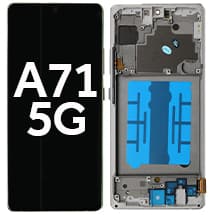 OLED & Frame Assembly for Samsung Galaxy A71 5G (Prism Cube Silver) [Aftermarket]