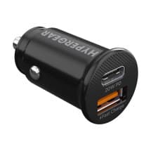 HyperGear 20W Dual Port Mini Fast Car Charger (Black)