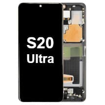 OLED & Frame Assembly for Samsung Galaxy S20 Ultra (Cosmic Black) [OEM Service Pack]