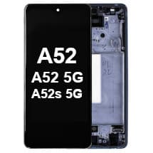 OLED & Frame Assembly for Samsung Galaxy A52, A52 5G, & A52s 5G (Awesome Blue) [OEM Service Pack]