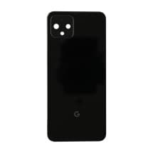 Back Glass & Camera Lens for Google Pixel 4 (Just Black) [Premium]