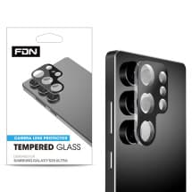 FDN Tempered Glass Camera Lens Protector for Samsung Galaxy S25 Ultra (Black)