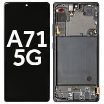 OLED & Frame Assembly for Samsung Galaxy A71 5G (Prism Cube Black) [OEM Service Pack]