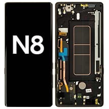 OLED & Frame Assembly for Samsung Galaxy Note 8 (Midnight Black) [OEM Service Pack]