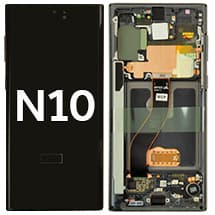 OLED & Frame Assembly for Samsung Galaxy Note 10 (Aura Black) [OEM Service Pack]
