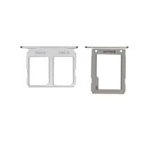 SIM & microSD Card Tray Set for Samsung Galaxy A9 Pro (2016) (Dual, Silver, 2 Parts)