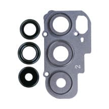 Glass Camera Lenses & Bezel Bracket for Motorola Edge X30 (Black)