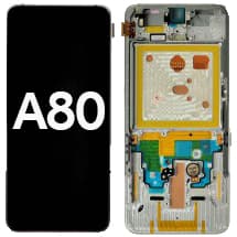 OLED & Frame Assembly for Samsung Galaxy A80 (Ghost White) [Premium]
