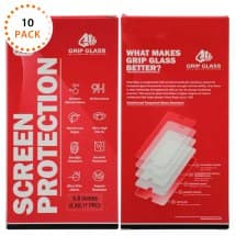 GRIP Tempered Glass Screen Protector for Apple iPhone X, XS, & 11 Pro (10 Pack)