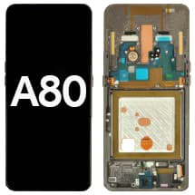 OLED & Frame Assembly for Samsung Galaxy A80 (Phantom Black) [Premium]