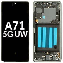 OLED & Frame Assembly for Samsung Galaxy A71 5G UW (Prism Bricks Black) [Aftermarket]