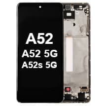 OLED & Frame Assembly for Samsung Galaxy A52, A52 5G, & A52s 5G (Awesome White) [OEM Service Pack]