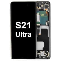 OLED & Frame Assembly for Samsung Galaxy S21 Ultra (Phantom Black) [OEM Service Pack]